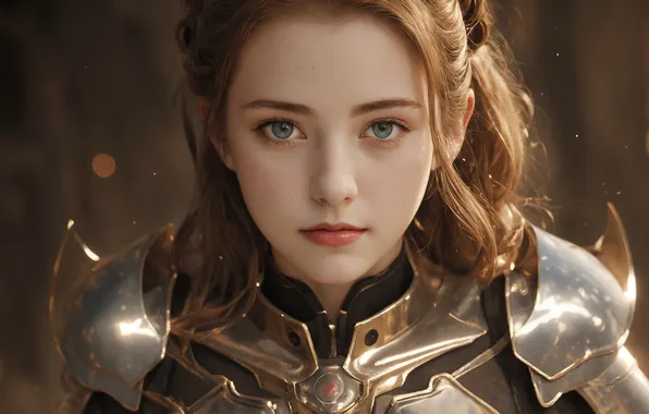 Картинка girl, fantasy, armor, Warrior, blue eyes, digital art, artwork, fantasy art