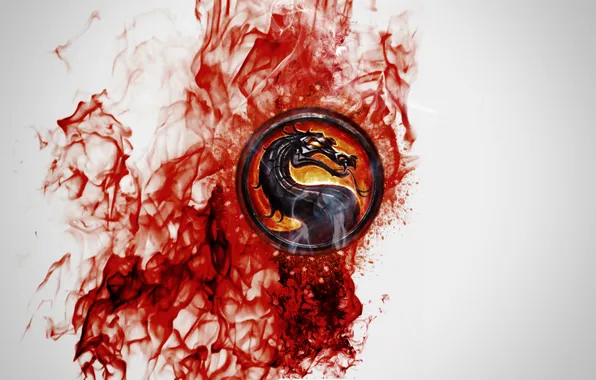 Картинка огонь, дракон, арт, профиль, fire, Mortal Kombat, Dragon Logo