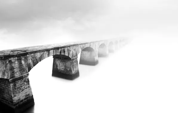 Картинка мост, туман, фон