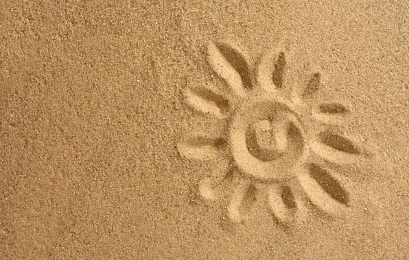 Картинка песок, солнце, рисунок, позитив