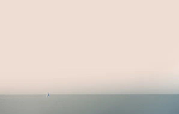 Картинка море, небо, лодка, горизонт