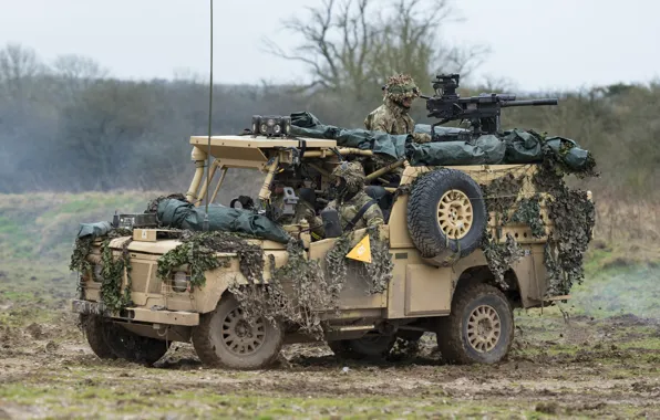 Картинка солдаты, Land Rover, бронеавтомобиль