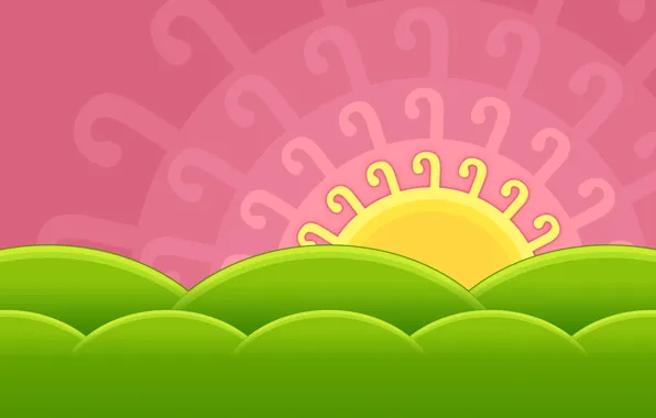 Картинка солнце, тучи, абстракция, вектор