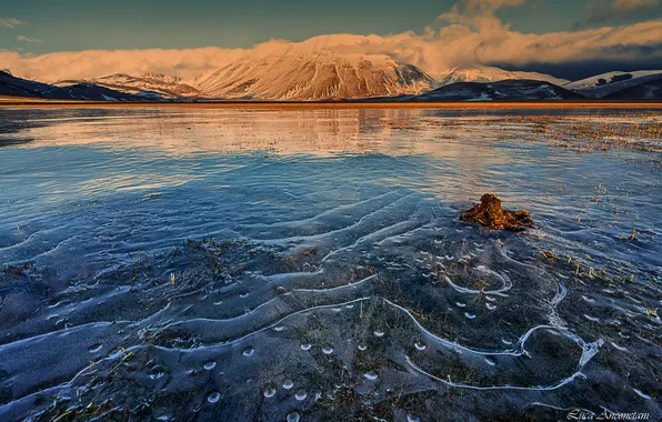 Картинка облака, горы, горизонт, красота природы, Anconetani Luca, лед и снег, Ice and snow