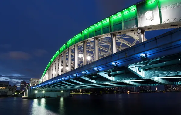 Мост, река, Токио, Harumi Dori Bridge
