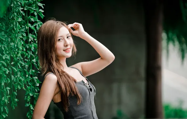 Девушка, улыбка, азиатка, милашка