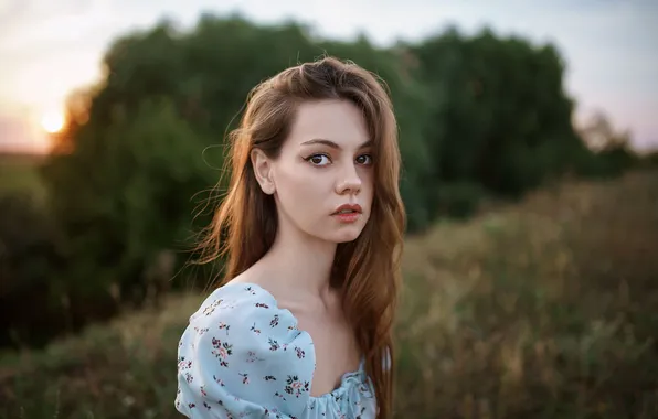 Взгляд, природа, красотка, Эмилия, Илья Шатохин