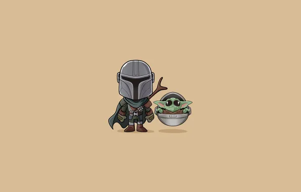 Минимализм, Star Wars, Fantasy, Арт, Art, Фантастика, Малыш, Jedi