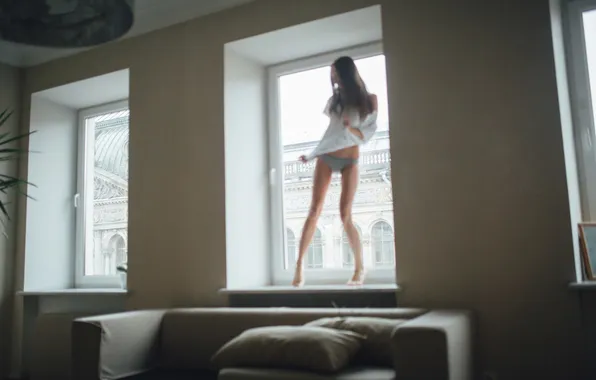 Девушка, диван, модель, окно, фотограф, girl, photography, photographer
