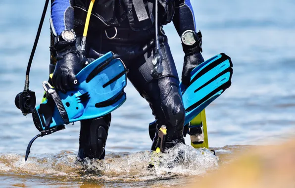 Clothing, diving, equipment, frog legs