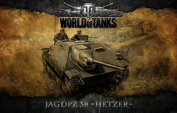 Картинка Германия, танк, танки, WoT, World of Tanks, ПТ-САУ, Hetzer