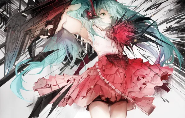 Аниме, арт, vocaloid, девушка. hatsune miku, sayuki