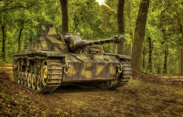 Картинка войны, орудие, StuG III, мировой, Второй, времён, штурмовое, Ausf G