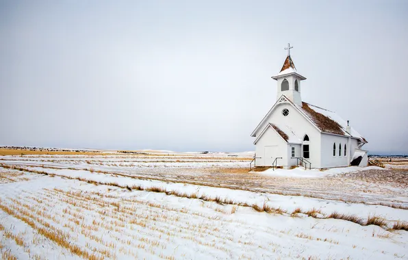 Поле, осень, храм