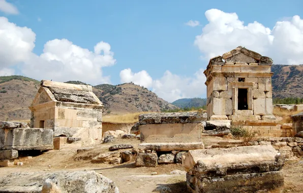 Развалины, Турция, Hierapolis, Иераполь, античный город