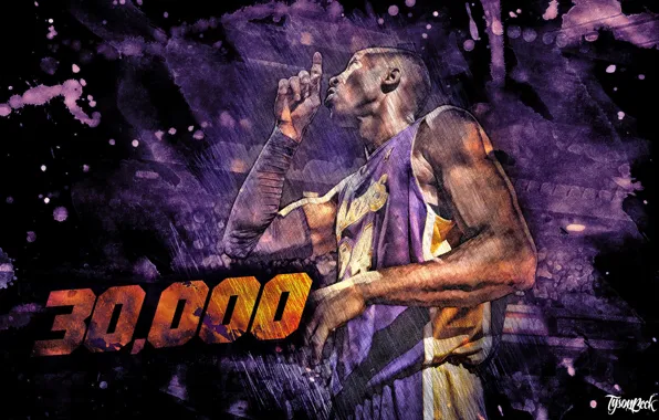 Баскетбол, Фиолетовый, Los Angeles, Lakers, Kobe Bryant, Игрок, Lacers