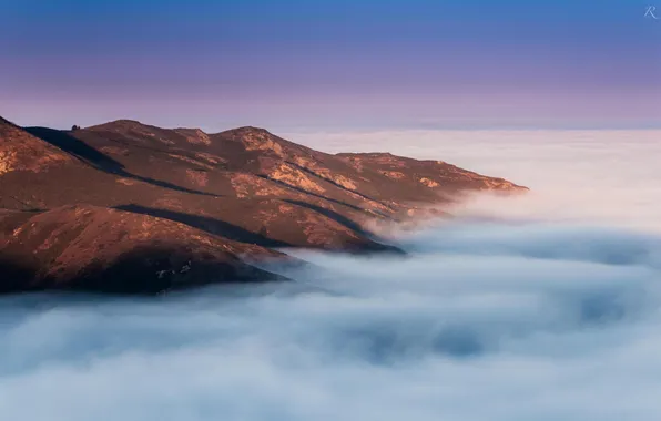 Картинка облака, горы, природа, высота, горный хребет