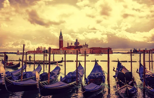Картинка лодка, Италия, Венеция, канал, гондола