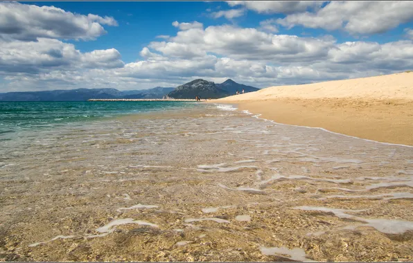 Картинка море, небо, облака, берег