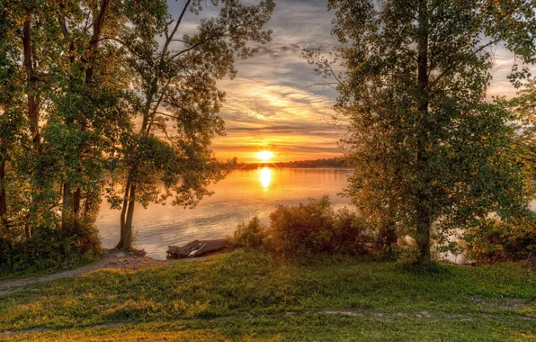 Солнце, пейзаж, закат, природа, красота