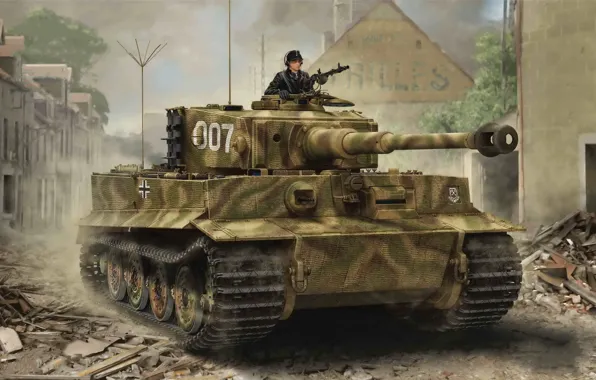 Картинка Tiger I, Late Production, Война в Европе, World war II