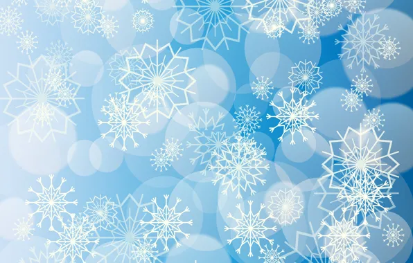 Картинка снежинки, узоры, голубой фон