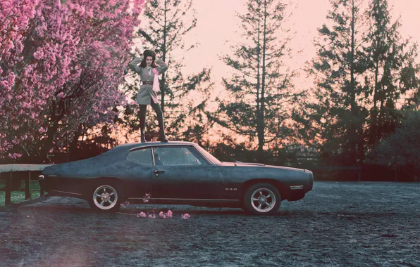Car, машина, лес, девушка, стиль, музыка, женщина, красота