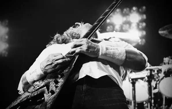 Сцена, гитара, концерт, metal, соло, megadeth, dave mustaine, heavy Metal