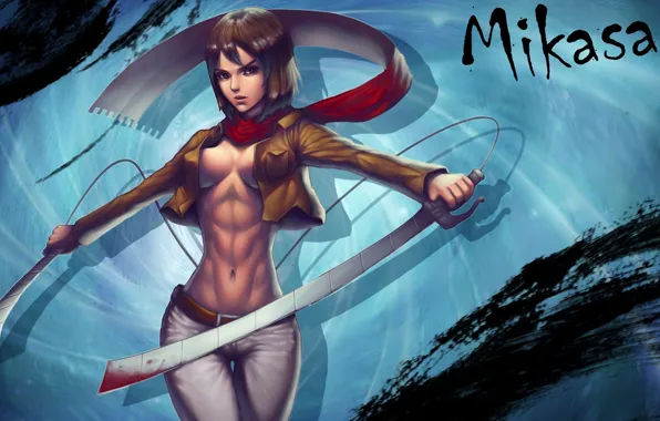 Аниме, anime, sasha, атака титанов, микаса, attack on titan, mikasa, саша
