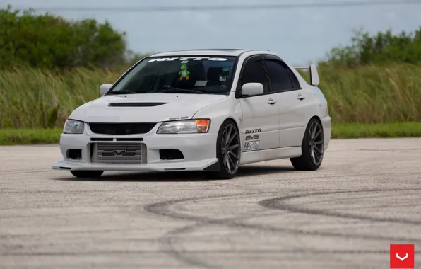 Картинка mitsubishi, White, VIII, lancer. evolution