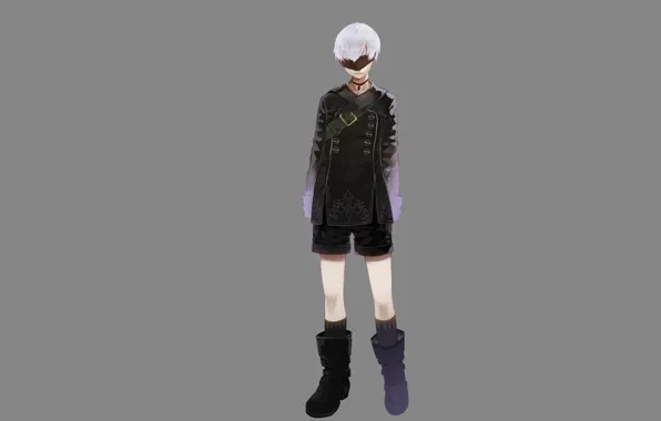 Сапоги, мальчик, повязка на глаза, Nier Automata, YoRHa No 9 Type S
