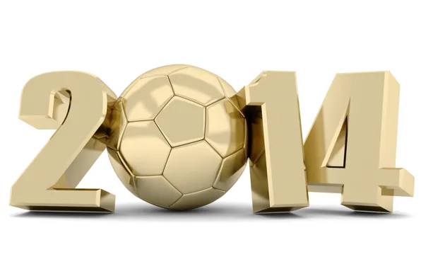 Картинка футбол, спорт, мяч, новый год, цифры, чемпионат мира, 2014