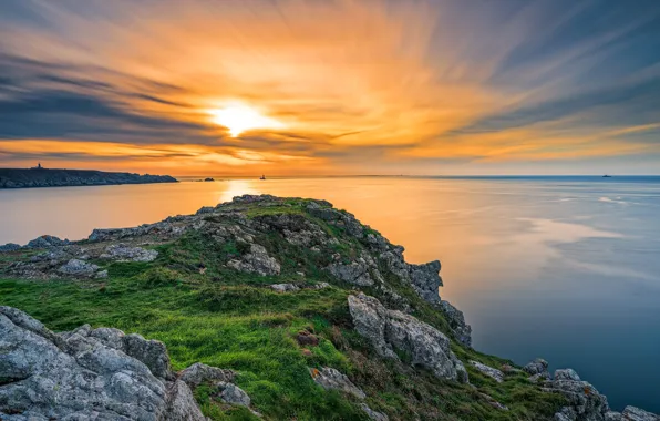 Картинка скалы, побережье, Франция, Brittany