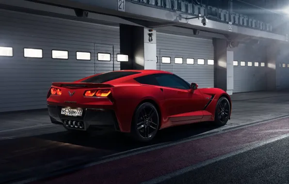 Картинка Corvette, Chevrolet, Red, Car, Sport, Stingray, Track, 2014