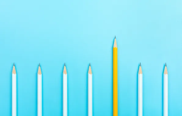 White, yellow, pencils, difference