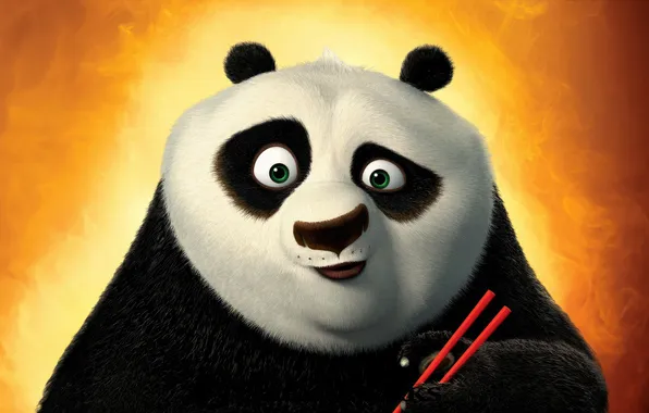 Фон, мультфильм, палочки, панда, постер, Kung Fu Panda 4, Кунг-фу Панда 4