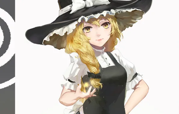 Девушка, шляпа, белый фон, Touhou, Тохо, Тоухоу