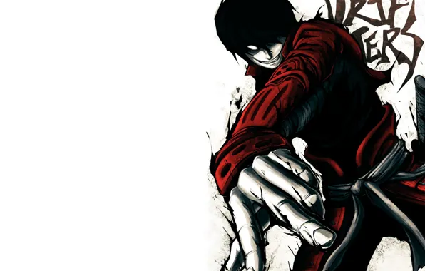 Улыбка, рука, аниме, арт, самурай, парень, Shimazu Toyohisa, Drifters