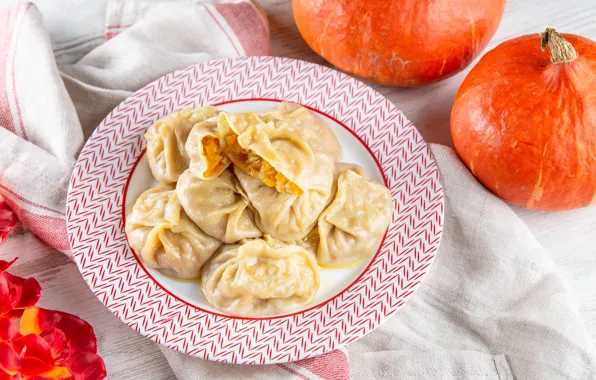 Тыква, вкусно, манты