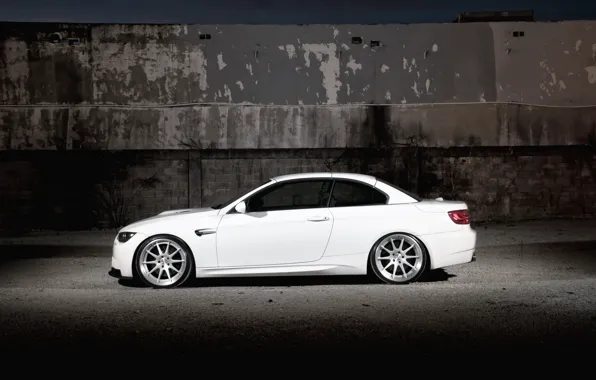 Белый, стена, бмв, BMW, white, кабриолет, E93, Cabrio