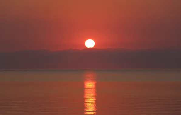 Закат, Солнце, Небо, Облака, Море, Свет, Лучи, Блик