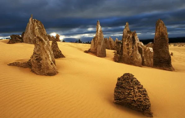 Картинка природа, скалы, пустыня, Australia, Nambung Desert