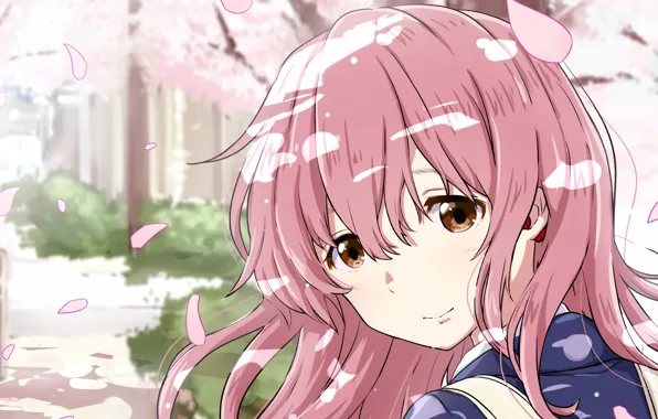 Взгляд, весна, лепестки, девочка, Форма голоса, Koe No Katachi