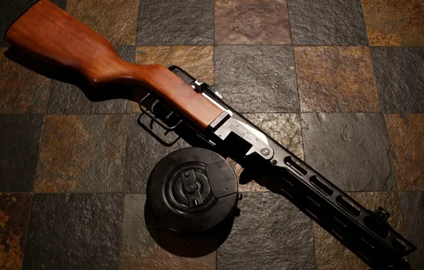 Картинка оружие, советский, пистолет-пулемёт, ППШ, Шпагина