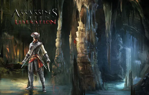 Вода, пещера, Ubisoft, ассасин, Авелина де Гранпре, Assassins Creed:Liberation HD