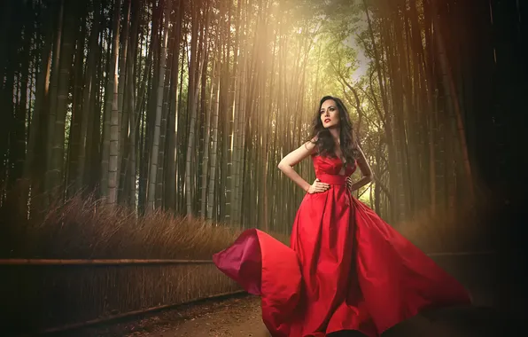 Платье, декольте, в красном, red dress