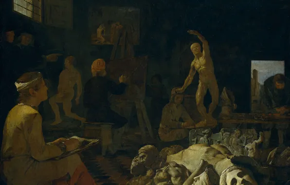 Масло, картина, холст, Михаэль Свертс, 1652, Живописная мастерская, Michael Sweerts