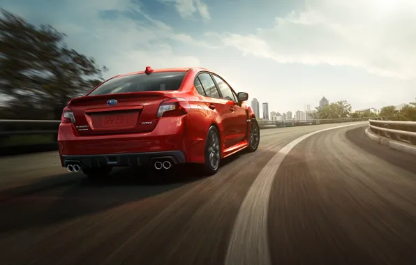 Картинка Дорога, Красная, Subaru, WRX, Red, Road, 2014