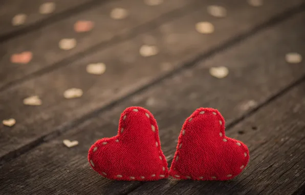 Любовь, сердце, red, love, wood, romantic, hearts