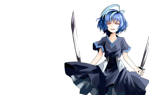 Катана, Аниме, белый фон., Kohina Hiruko, Black bullet